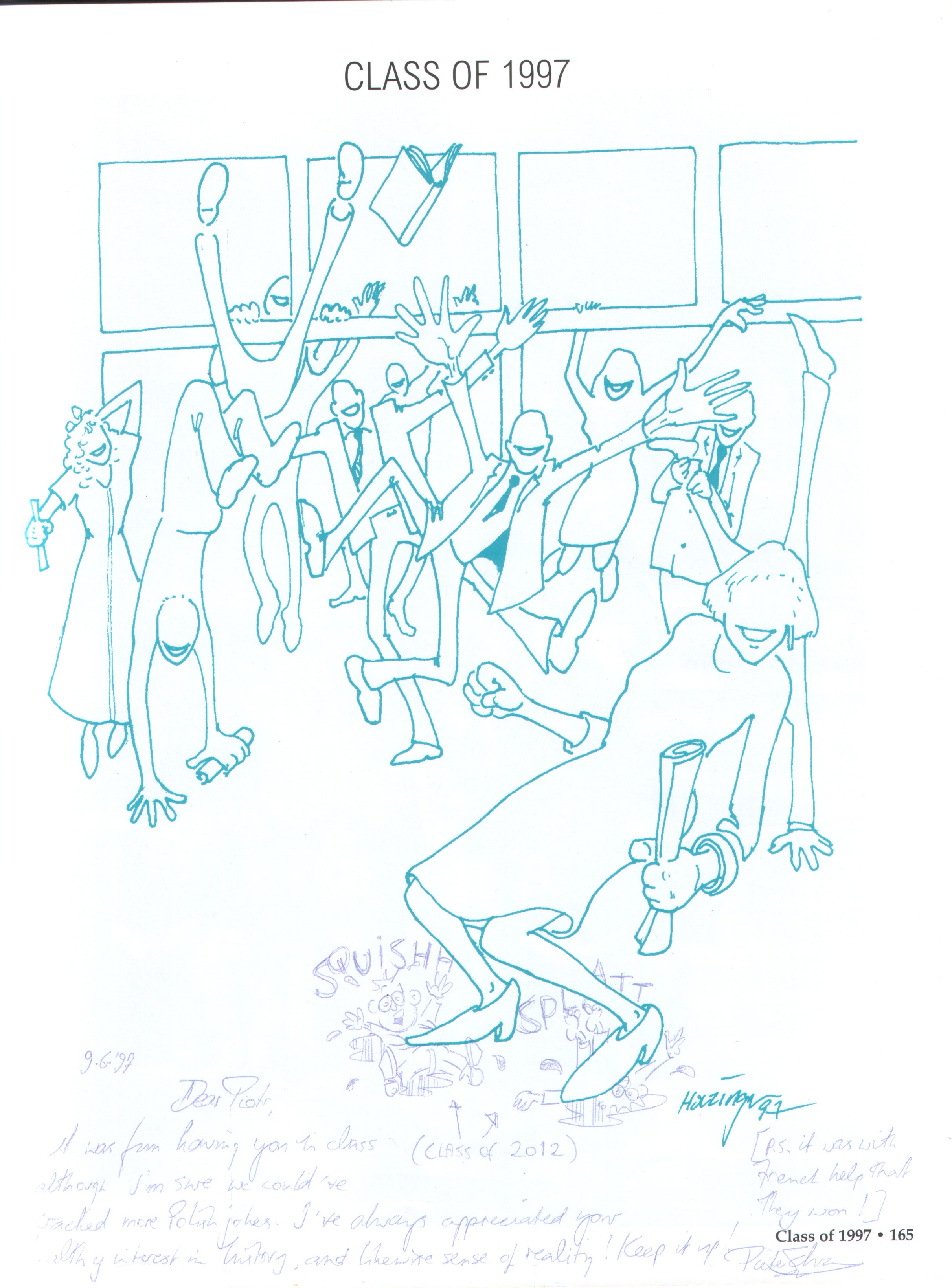 A page from my yearbook - in memory of Mr. Schramm who died tragically in 1999.